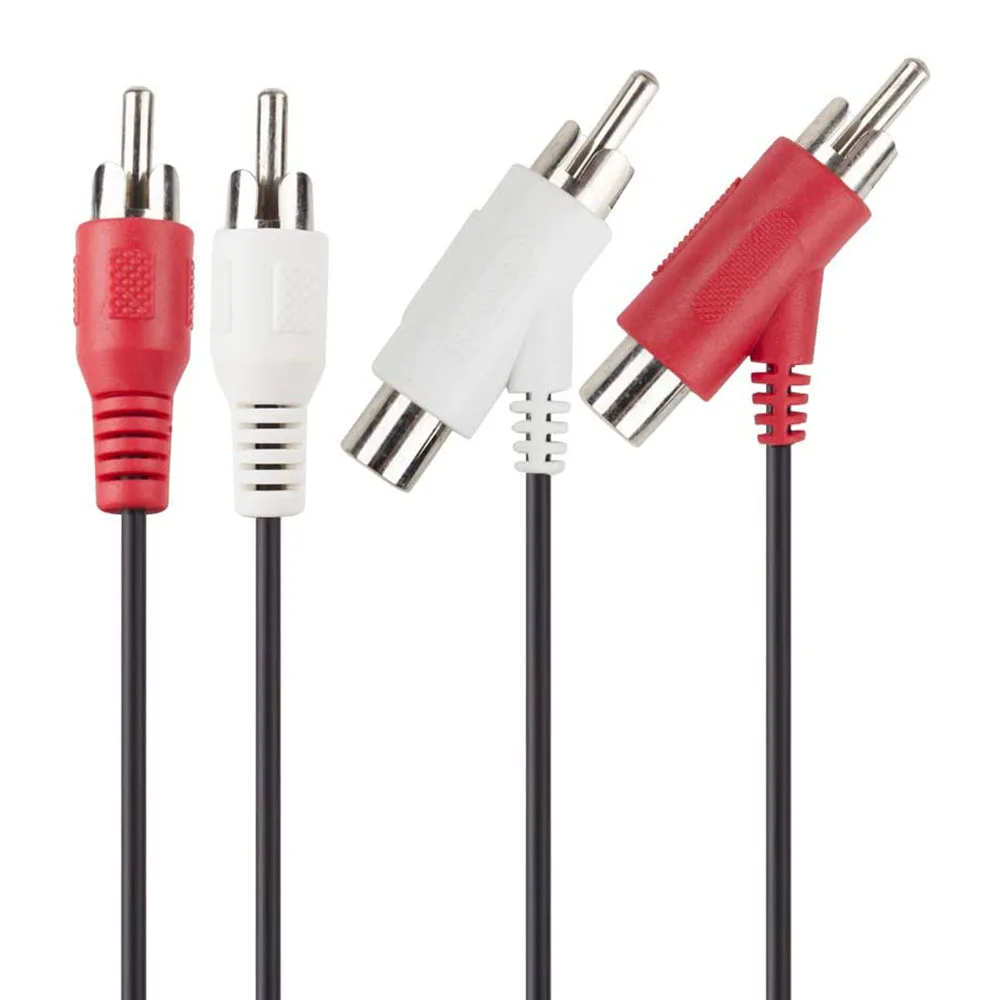 RCA Extension Cable, 2 RCA Male to 2 RCA Male and Female Audio Cable