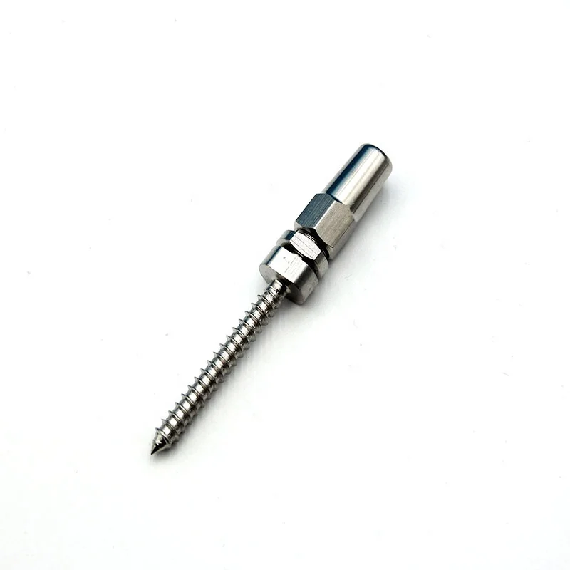 High strength stainless steel Lag Screw Wood Swage Stud End Wire Rope fittings Swageless Terminal for cable railing hardware