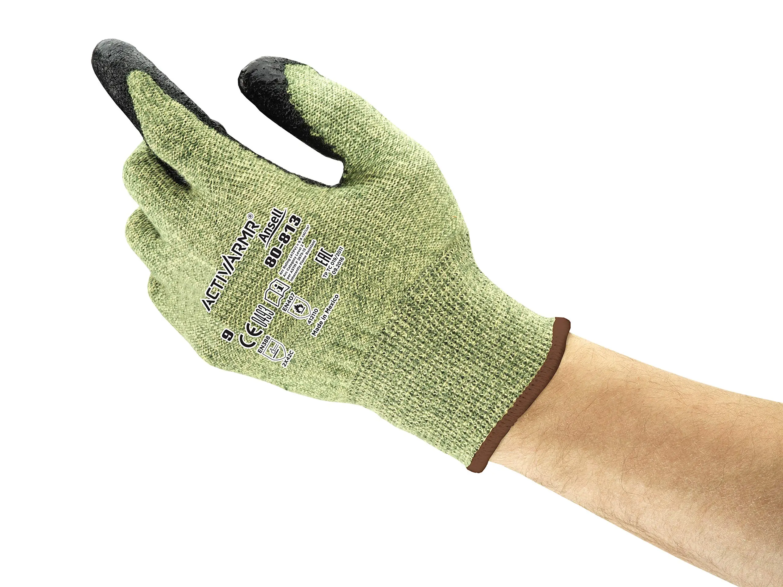 Ansell ActivArmr 80-813 Black Gray 8 Cut-Resistant Glove ANSI A4 Cut Resistance Neofoam Palm Only Coating