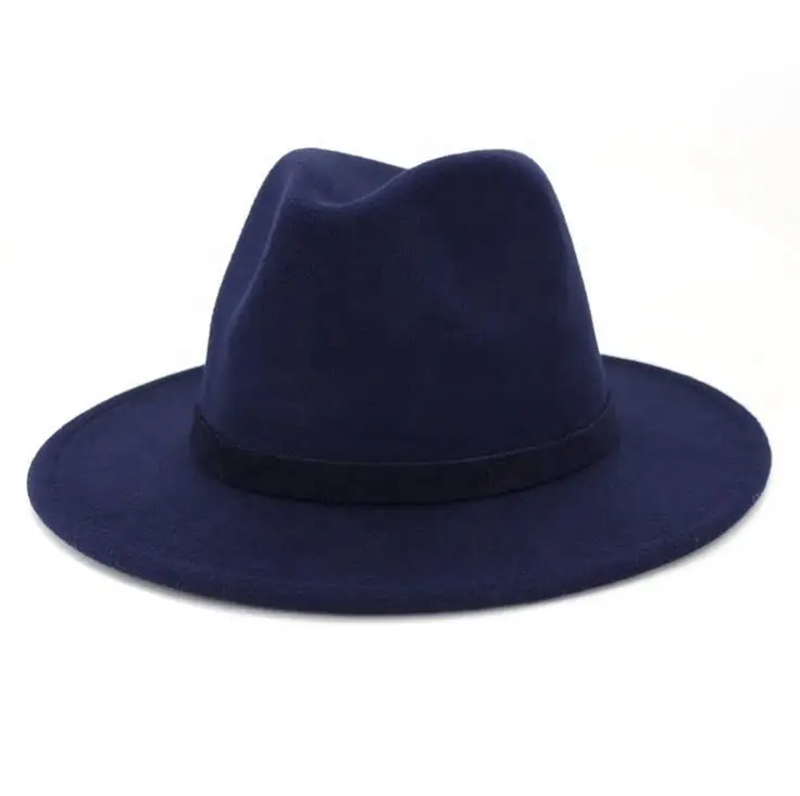 Hot Selling Europe and America Belt Decoration 100% Wool Felt Fedora Hat For Women