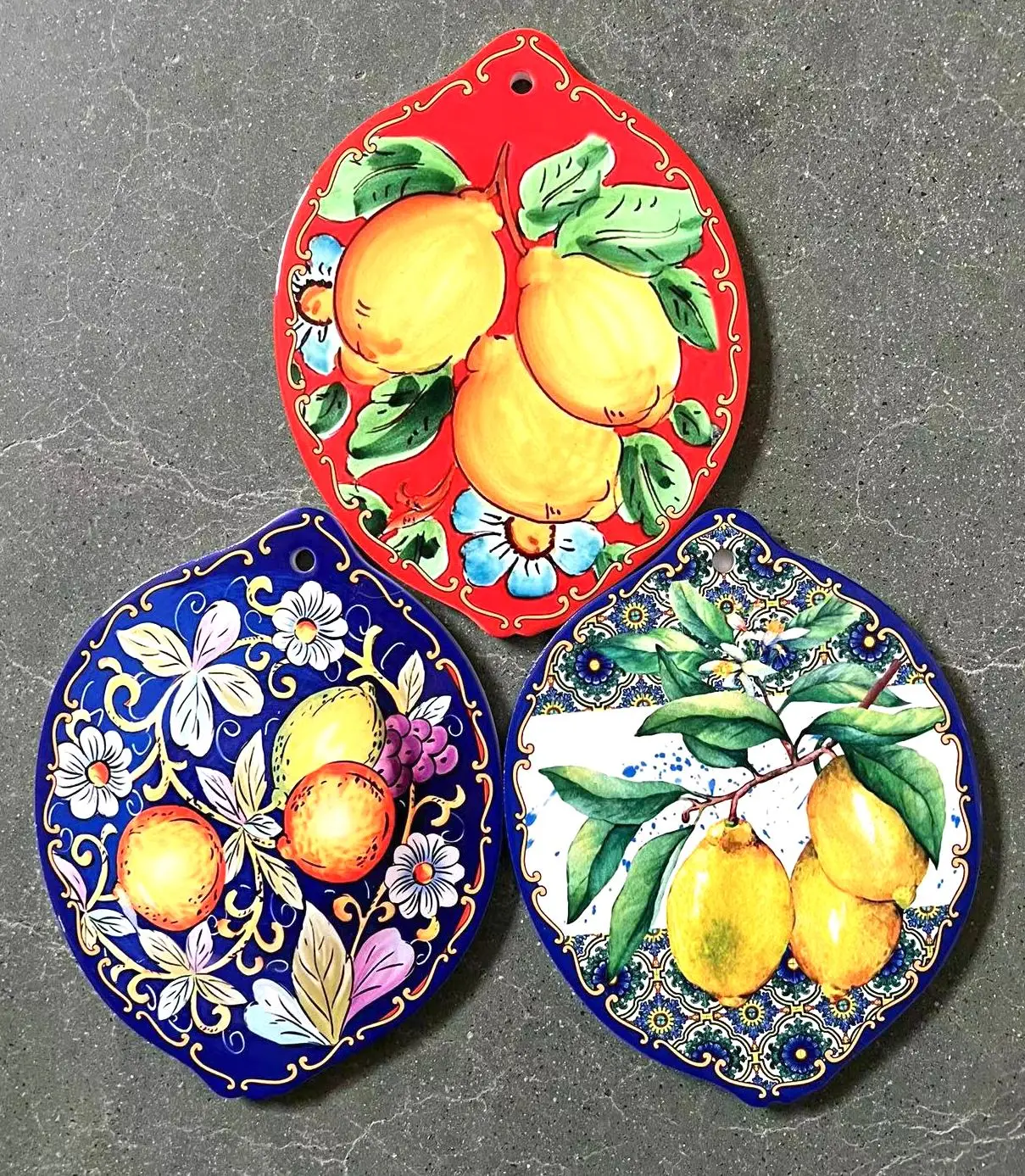 Custom lemon ceramic trivet and pot holder suitable Placemat for table mat steak pizza