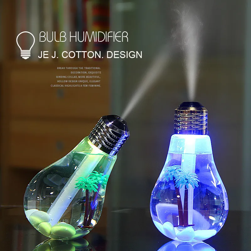 Creative Colorful Night Light Fragrance Diffuser Mini Home USB large capacity desktop bulb air humidifier
