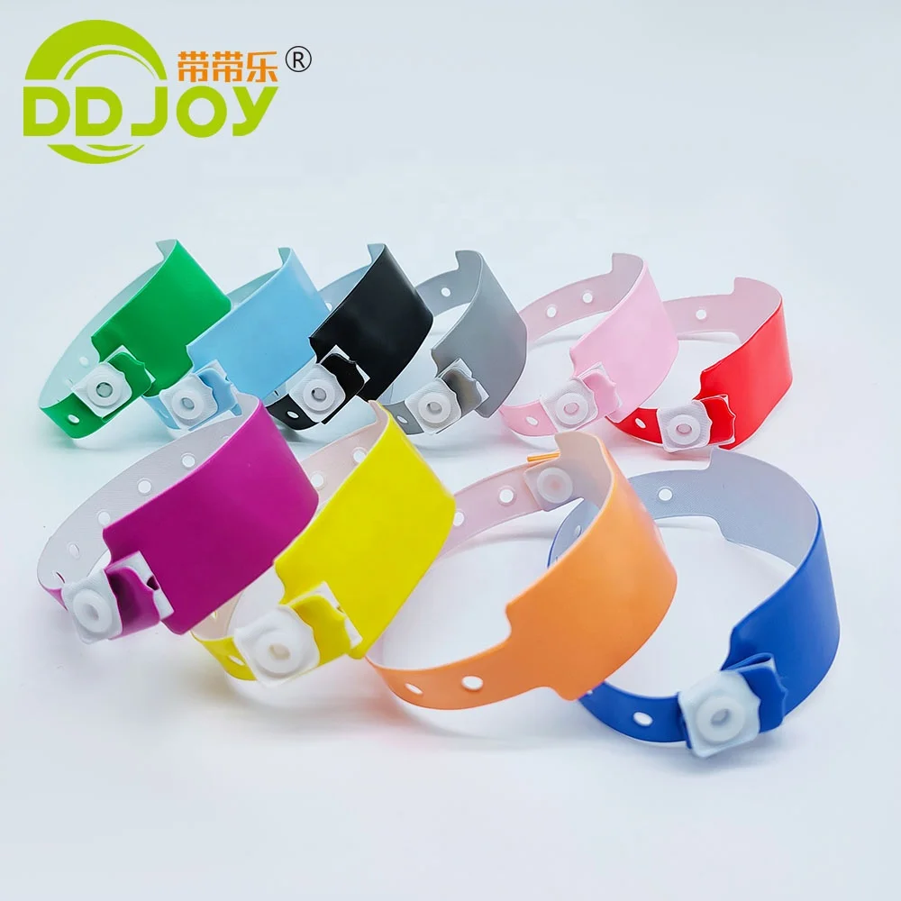 Cheap Custom Waterproof Admission Vinyl ID Bracelet Plastic Disposable Wristband Hotel pvc