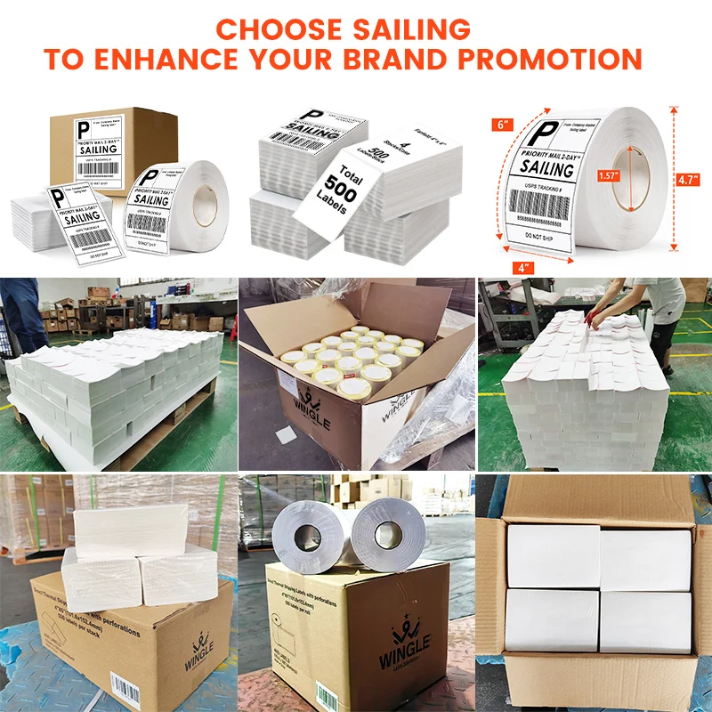 Customize transfer thermal print laser label roll PET/PVC barcode blank sticker shipping label inkjet thermal pp synthetic label