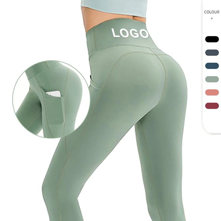 2022 Tiktok Custom High Waist Push Up Tights Compression Workout Gym Womens Yoga  Leggings With Pocket