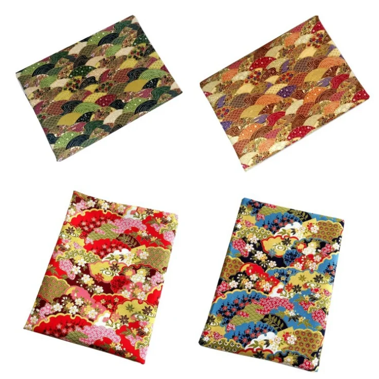 Japanese kimono fabric  hot stamping material digital printed fabric