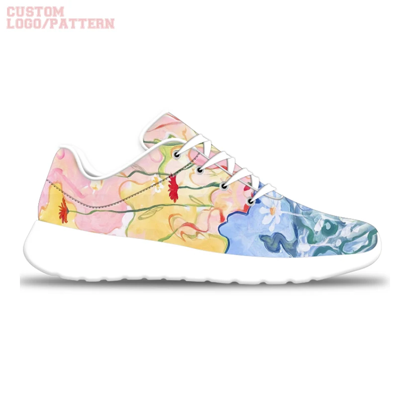 Custom Design Your Own Shoes Printing Breathable Running Casual Mesh Fabric Tennis Zapatillas Fashion Sneakers For Men And Women