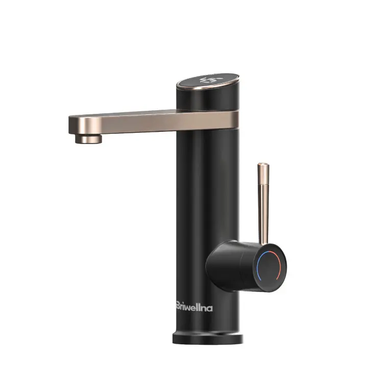 Briwellna 220V 3.2KW Instant Water Heater Faucet Bathroom Faucet Led 120 Degree Swivel Waterproof Tap Electric Hot Faucet Geyser