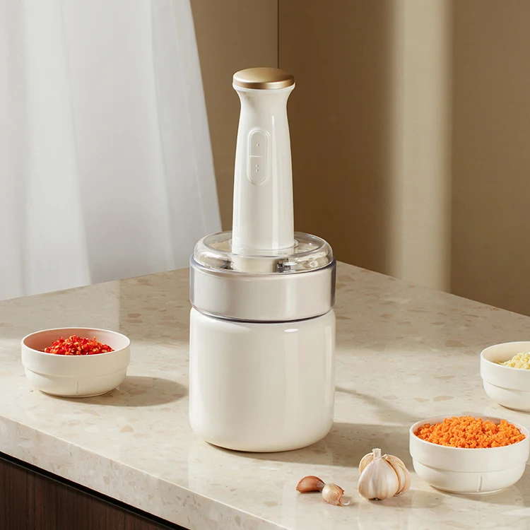 High Quality Cordless Small Manual Hand Blender With 4 Bowls & 4 Knives