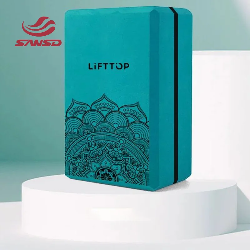 Sansd Fitness Eco Friendly Recycled Non Toxic Custom Printed Foam EVA/Cork Yoga Block