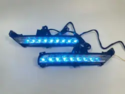 Daytime Running Lights yellow turn signal night blue Head Fog Lamp DRL led daytime running lights for KIA K2 2015 2016 LED