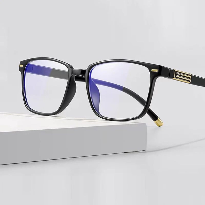 Ready to ship black rectangle cheap anti blue light reading glasses for men 2024