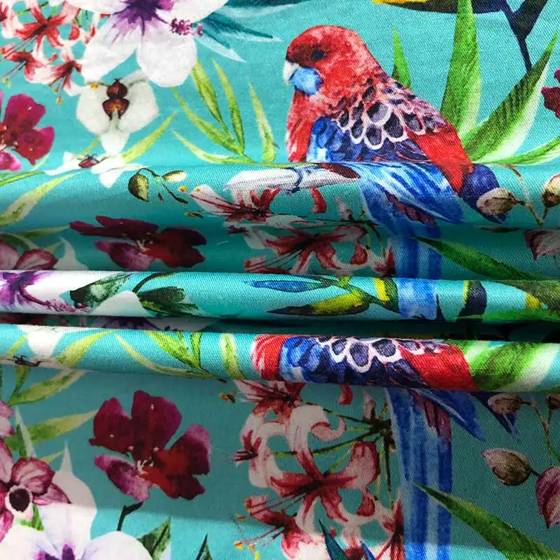 Hot SALE The bright Vivid Colorful Patterns Digital Print 100% Cotton Woven Fabric For T-shirt