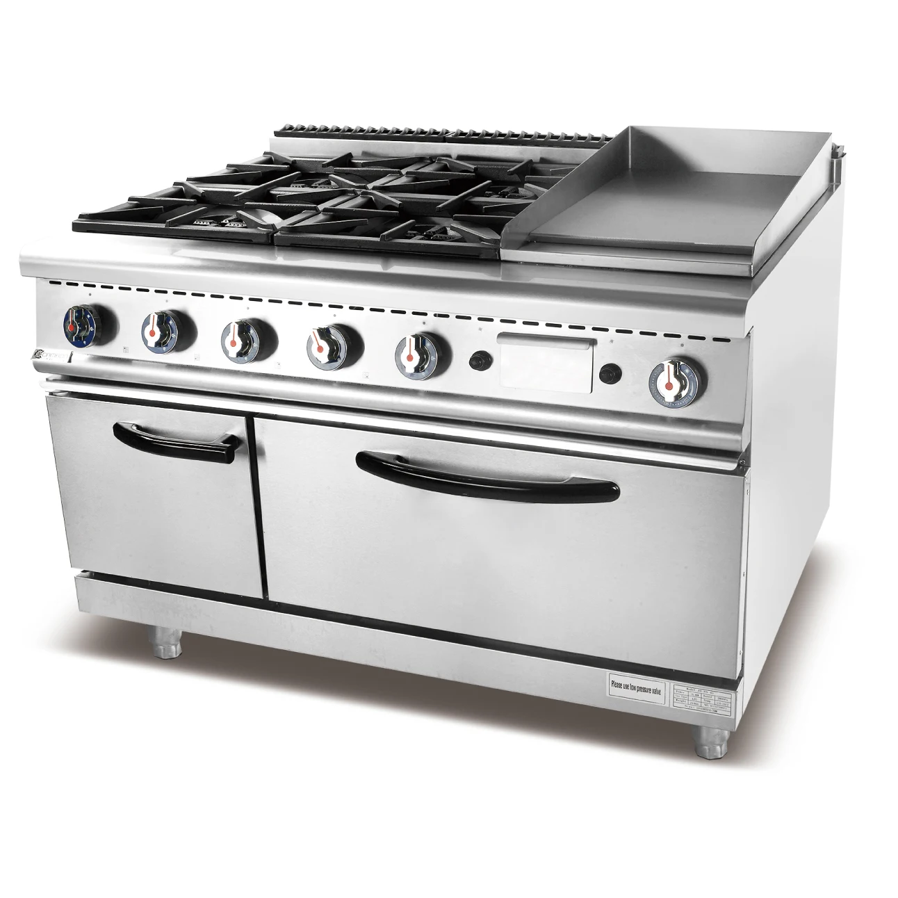 Gas Range 4  Burner Stove &Griddle With Oven Campbon kitchen equipment ZH-RS-4G ZH-TQ-4G