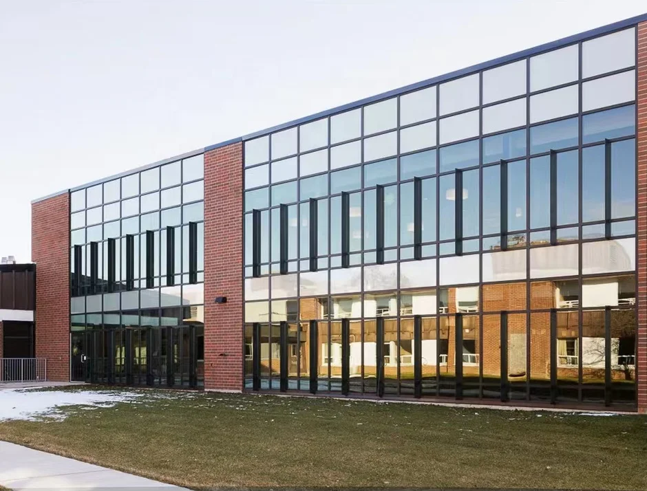 Energy saving design factory direct building exterior mirror glass aluminum curtain walls window wall unitized curtain wall