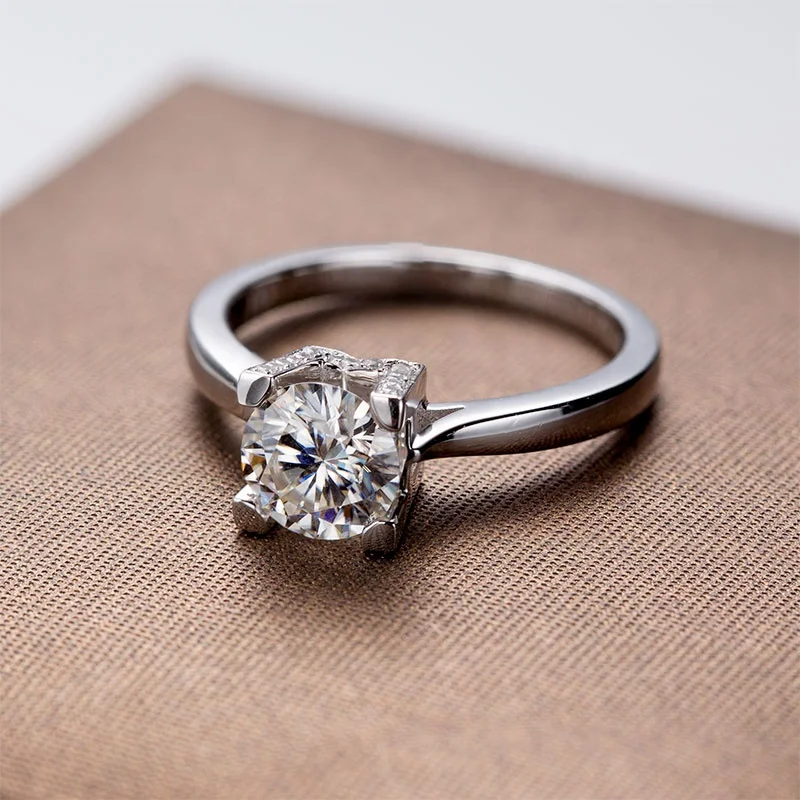  925Ssterling серебряное кольцо с буквой H закрепкой в форме буквы asscher Муассанит поставщик ювелирных изделий оптовая цена Заводская