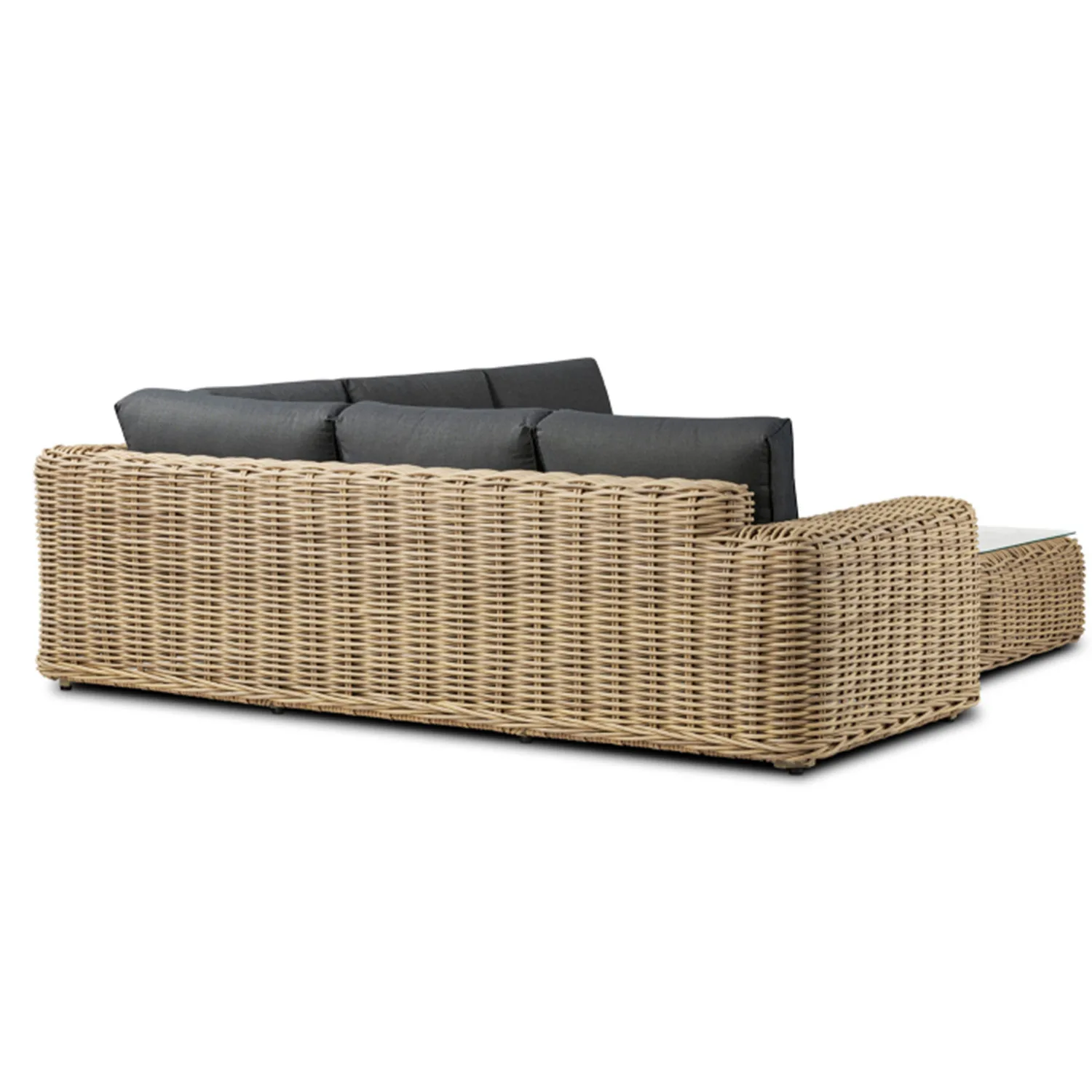 Luxury Modern Waterproof Aluminium Frame L-Shape Sofa Patio Rattan Furniture Outdoor Wicker Sectional Sets Garden Lounge Sofa