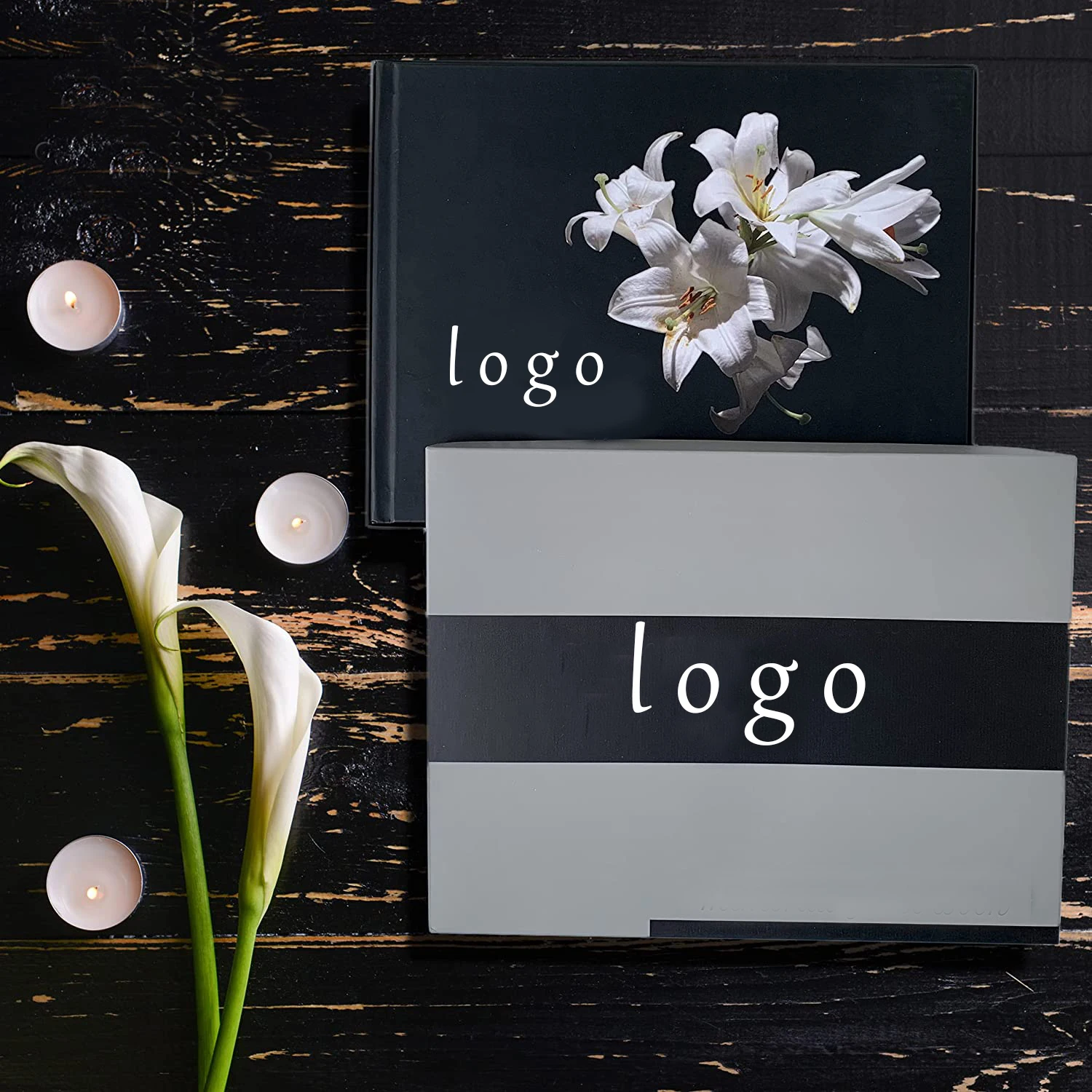 Funeral Guest Book with Premium Pen Set and Memory Table Sign//