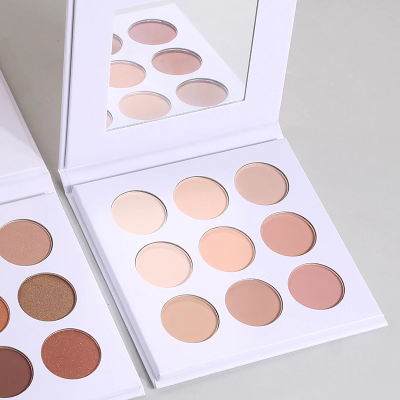 Cosmetic make up eye shadow palette high pigment own brand hot sale low moq 9 color eyeshadow palette private label