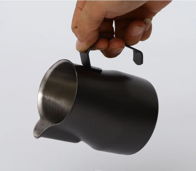 Eco-friendly Italian Design Stylish Handle Stainless Steel Milk Frothing Pitcher Milk Pitcher