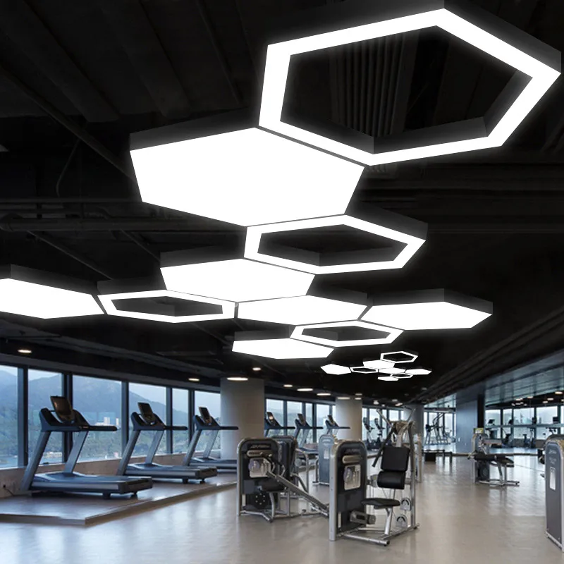 Office Hotel Decoration Commercial Decorative Hexagon Pendant Honeycomb Lamp Round Ceiling Light