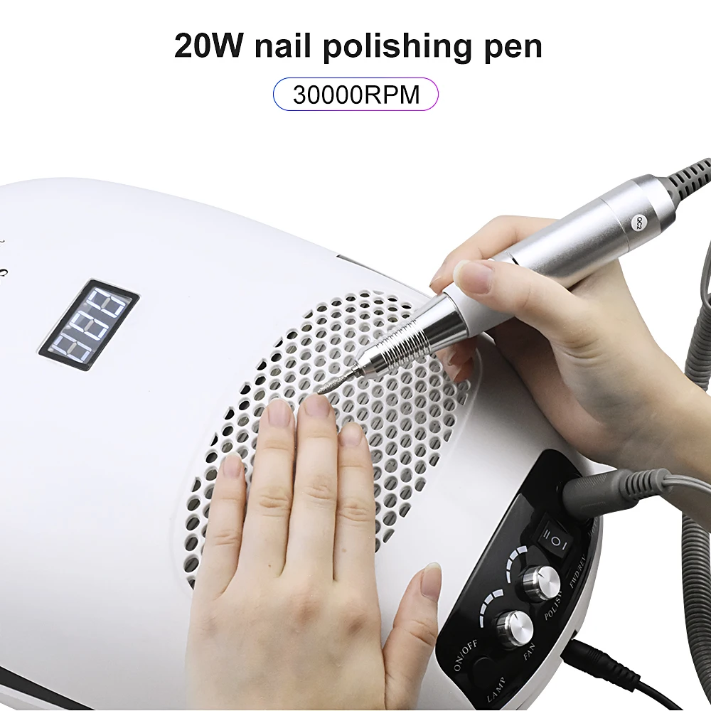 4-in-1 Nail Uv Lamp Fan Suction Dust Cleaner 140w Manicure Polishing Collector vacuum cleane Professional Salon Dryer Dust Clean