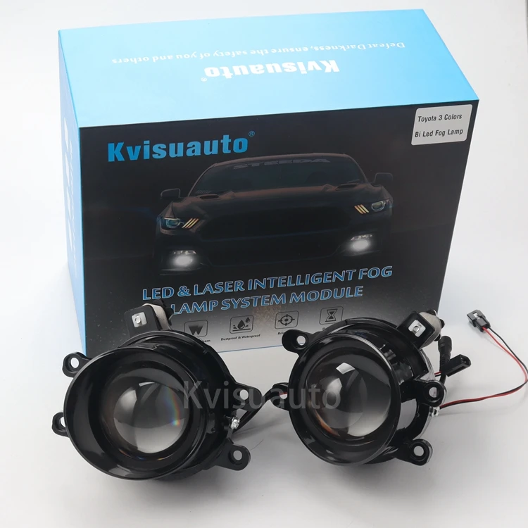 CQL 3inch white amber Bi Led Fog Light Lens for Toyota Honda Chevrolet Camry Corolla Cruze Accord Rav4