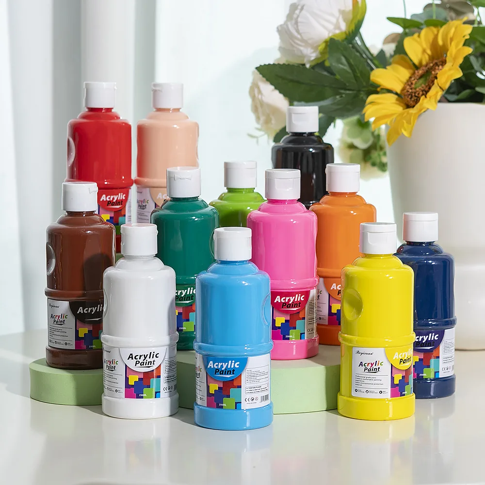 Acrylic Paint Non-Toxic Artist Acrylic Paint Set Includes 12 Colors and 250/500mL Capacity Pigment For Artist Art Painting