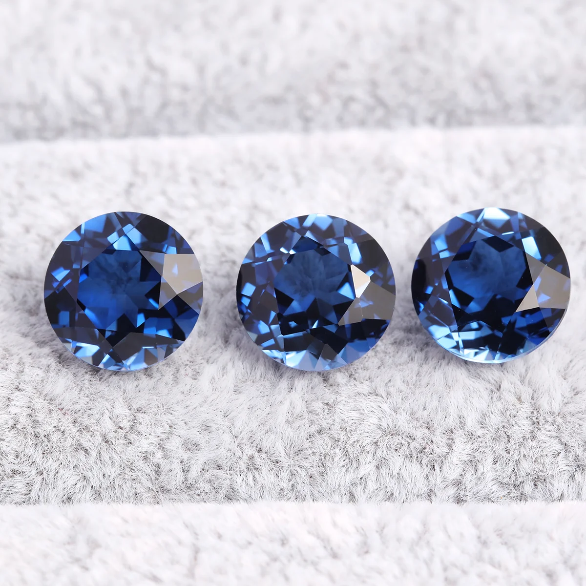 Royal Blue Lab Grown Sapphire Round Shape Fine Jewelry Loose Gems 5A Grade Lab Grown Sapphire