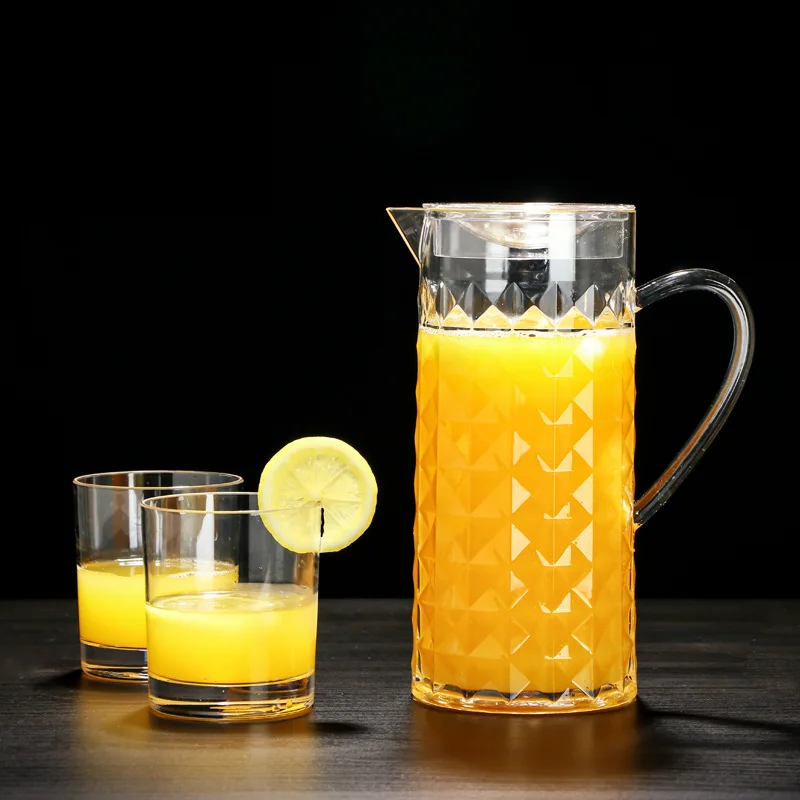 Unbreakable Clear Plastic Water Pitcher with Lid for Cold Water Iced Tea Juice Beverage Carafe