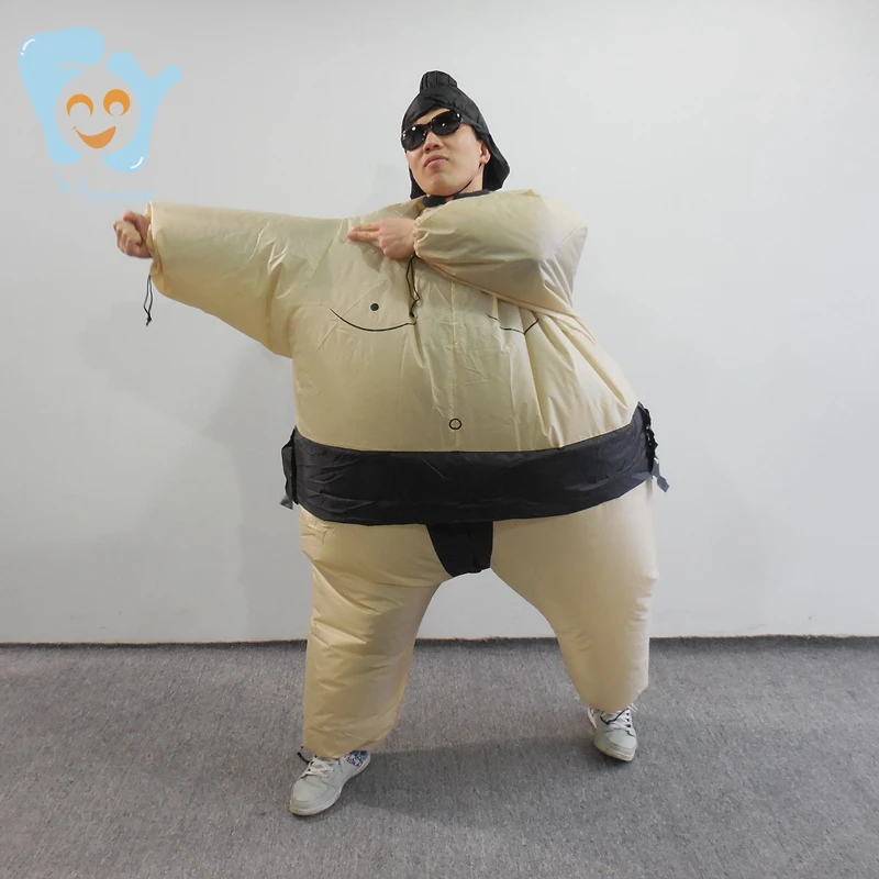 Adults Halloween Costumes Funny Fat Inflatable Sumo Wrestling Costumes Air Blow UP Suits