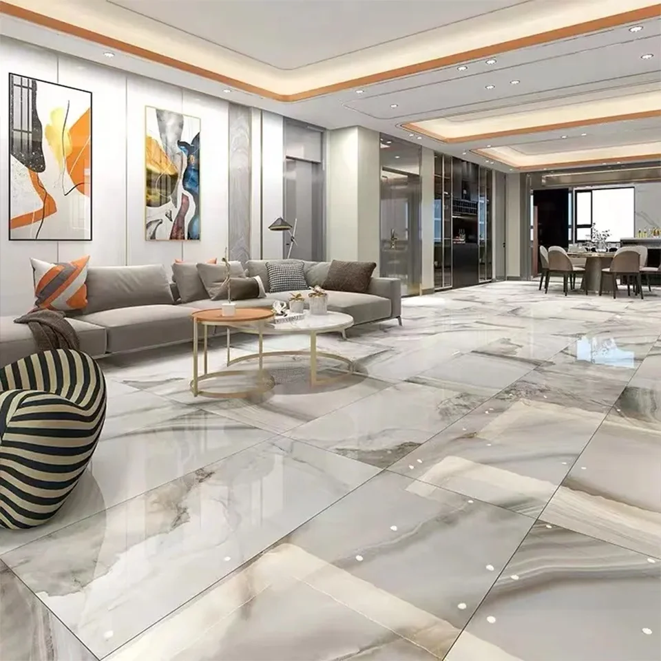 GUCI 600*1200 мм фарфоровая Агатовая плитка светлого цвета Роскошная полированная глянцевая Настенная Декорация пола идея