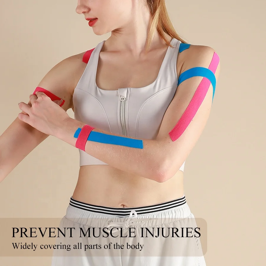 JINGBA FDA CE ISO Multiple Colors Custom Bulk Waterproof Breathable Muscle Pain Relief  for Gym Sport Fitness Kinesiology Tape