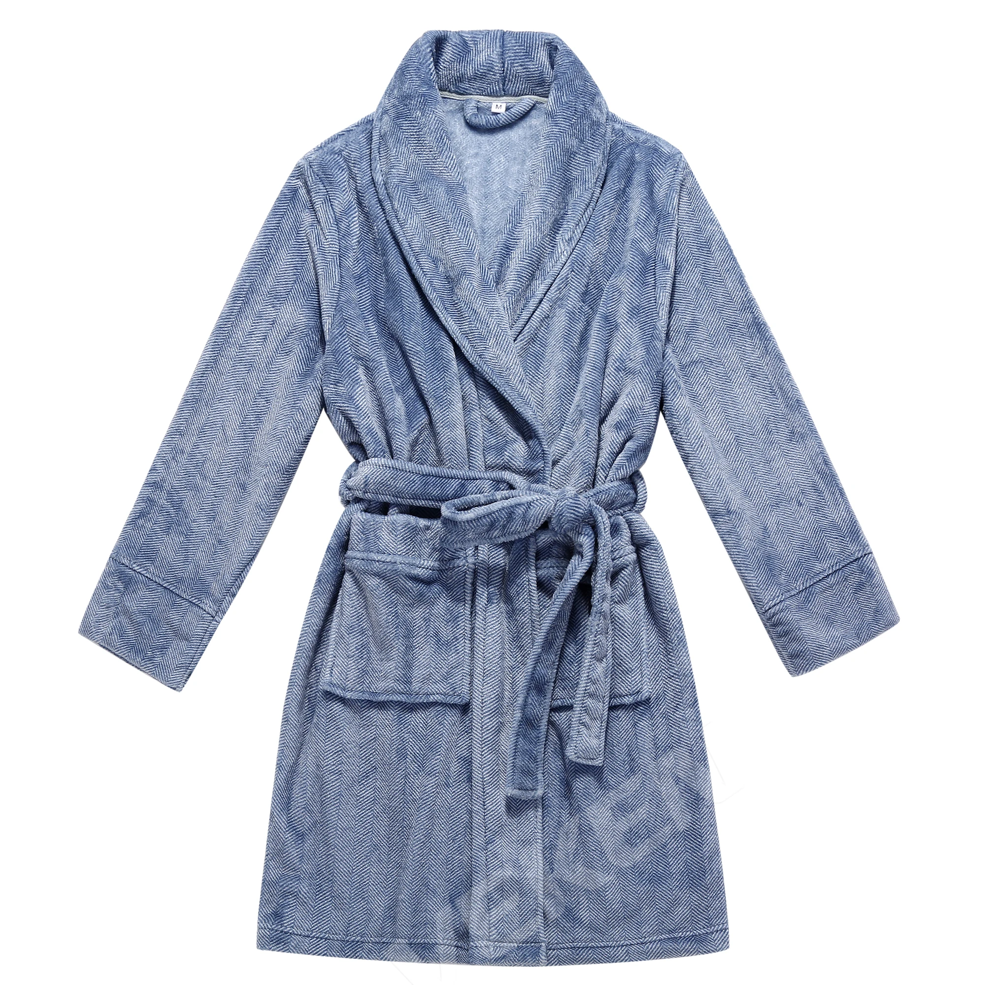 Flannel terry bath robe bathrobe unisex bathrobes Custom Logo Pajamas Bathrobe For Winter