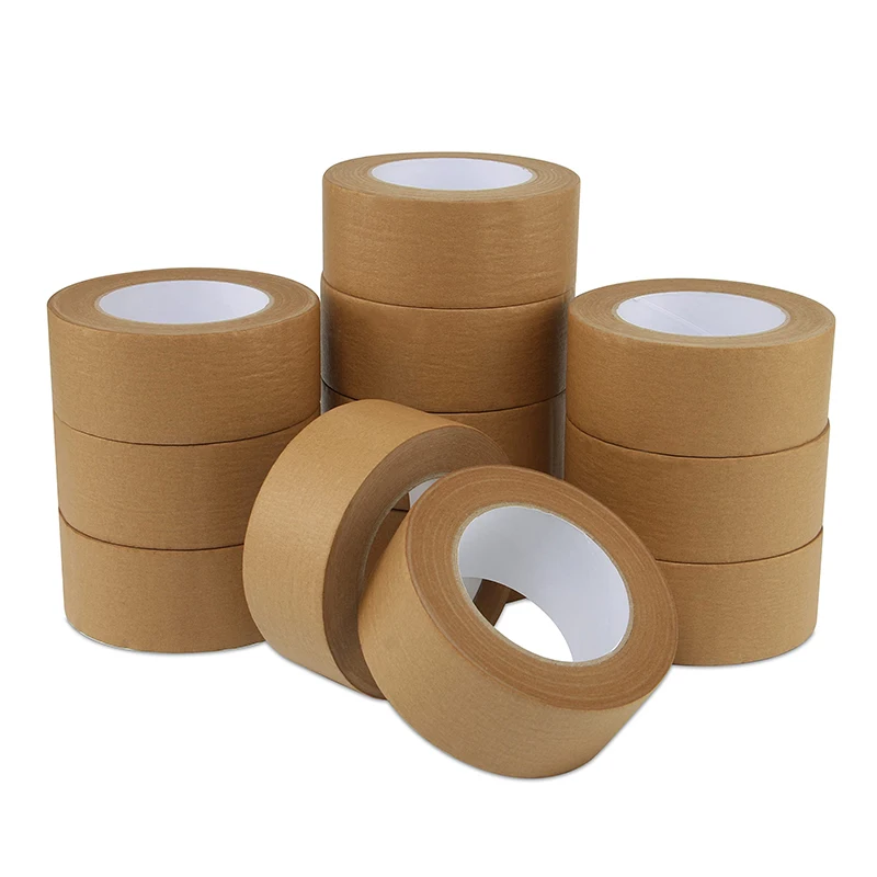 Water activated kraft tapes gummed reinforced kraft paper tape kraft adhesive tape