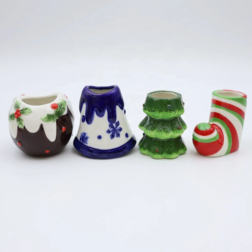 Wholesale customize porcelain unique mini tumbler tequila shot glasses ceramic Christmas ball cute chocolate snowball shot glass