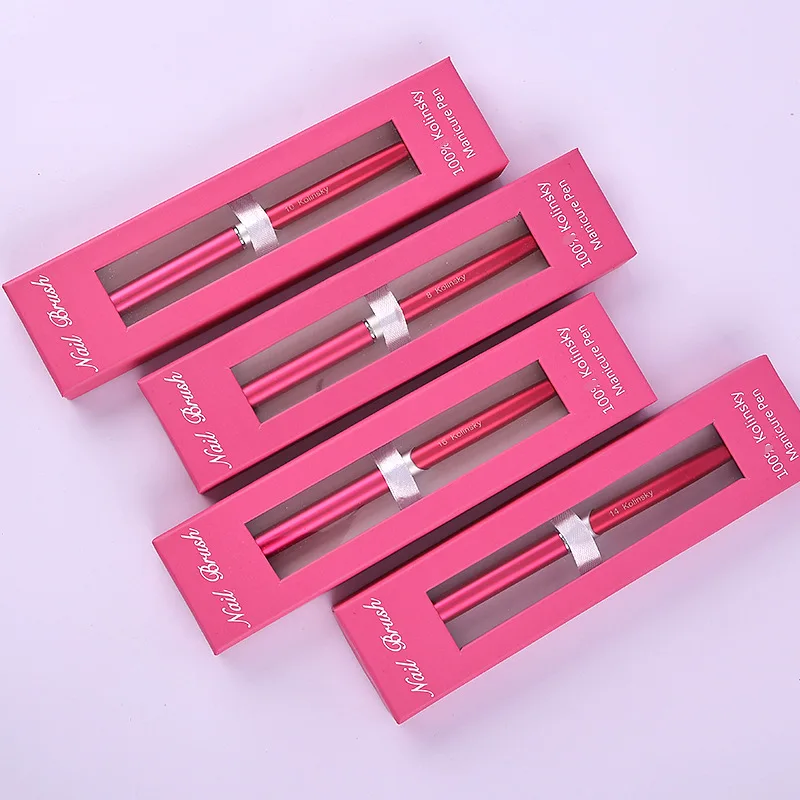 Personalized 100% Kolinsky Acrylic Nail Brush Custom Logo Metal Handle 100% Pure Kolinsky Germany Acrylic Nail Brush Suppliers