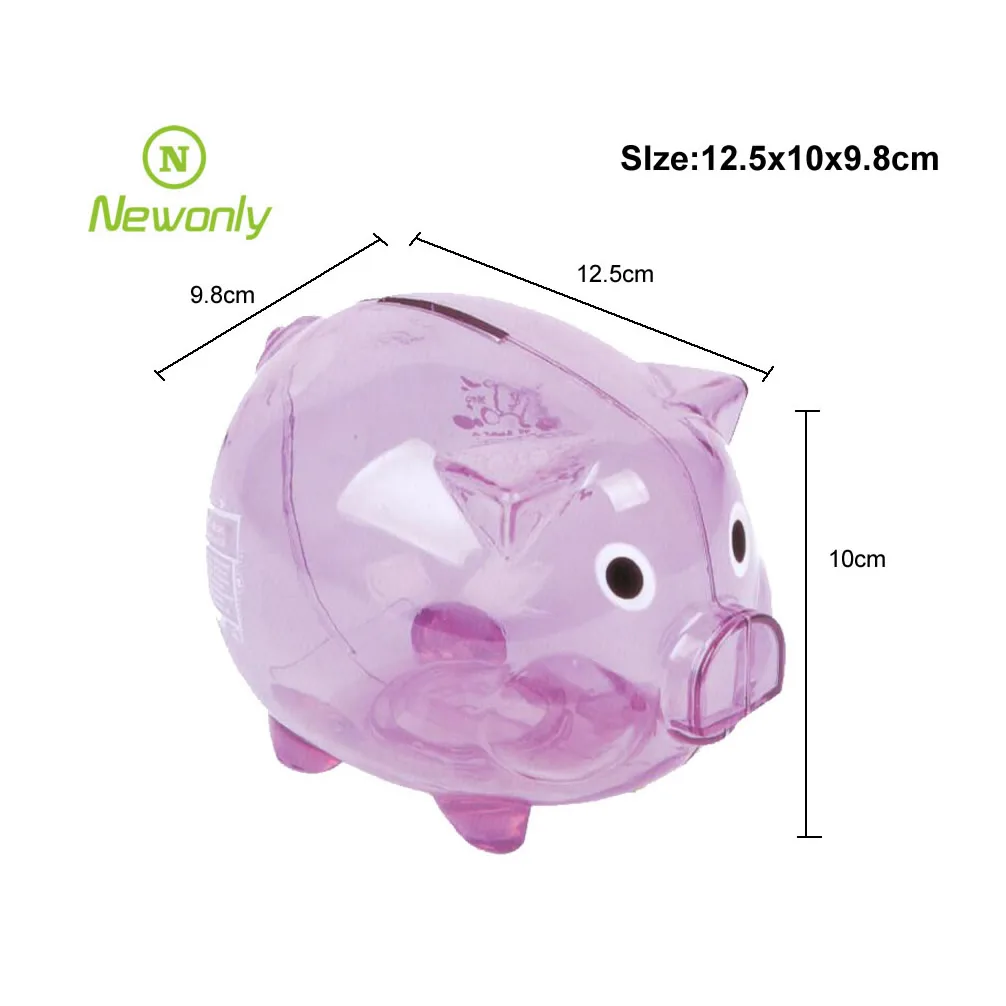 Hot-Selling Lovely clear plastic piggy bank with coin counter for kid gift