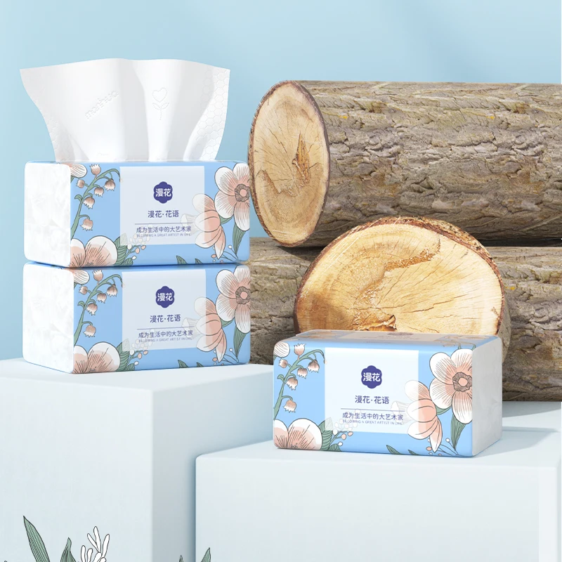 Professional manufacturer 5 ply skin-friendly soft pack facial tissue custom printed facial paper tissue