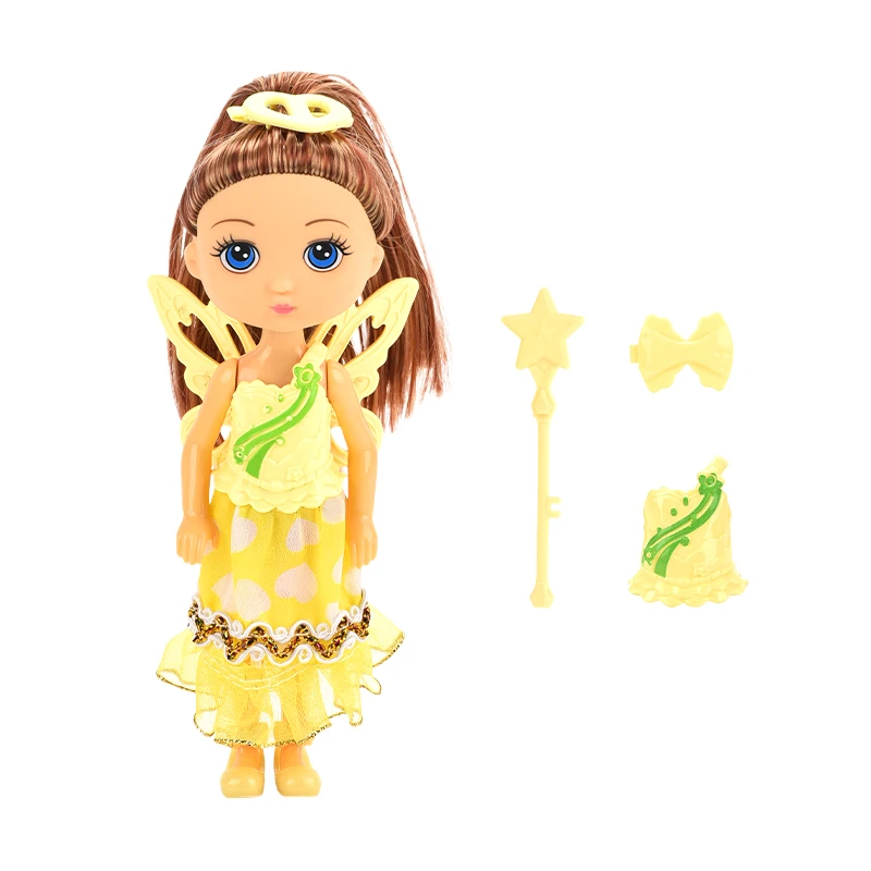 Pretty girl mini fashion model dolls toy 5 inch include butterfly wings girls gift lovely doll for girl