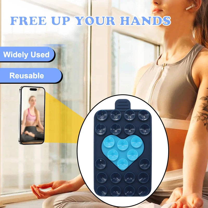 Silicon Sticky Phone Grip with Strong Suction Power Holder Removable and Reusable Suction Cup Phone Mount