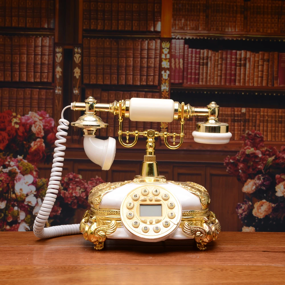 Classic Antique Retro Phone Vintage Old Fashon Desktop Telephone Analog Old School Phone with Cord For Home Office Hotel