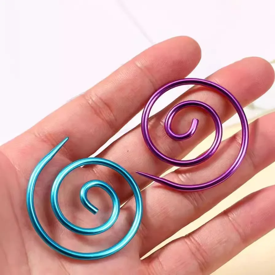 Factory Direct Aluminium  Spiral Cable Knitting Needle Shawl Pins Curved Tapestry Circular Knitting Needles