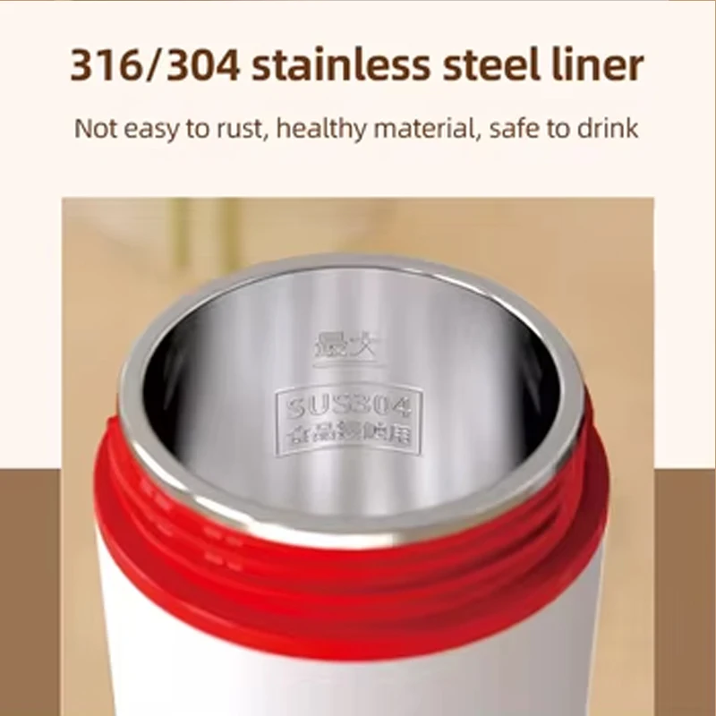 Temperature controlled travel coffee cup, car heating cup with LED display, coffee drink heater and water boiler