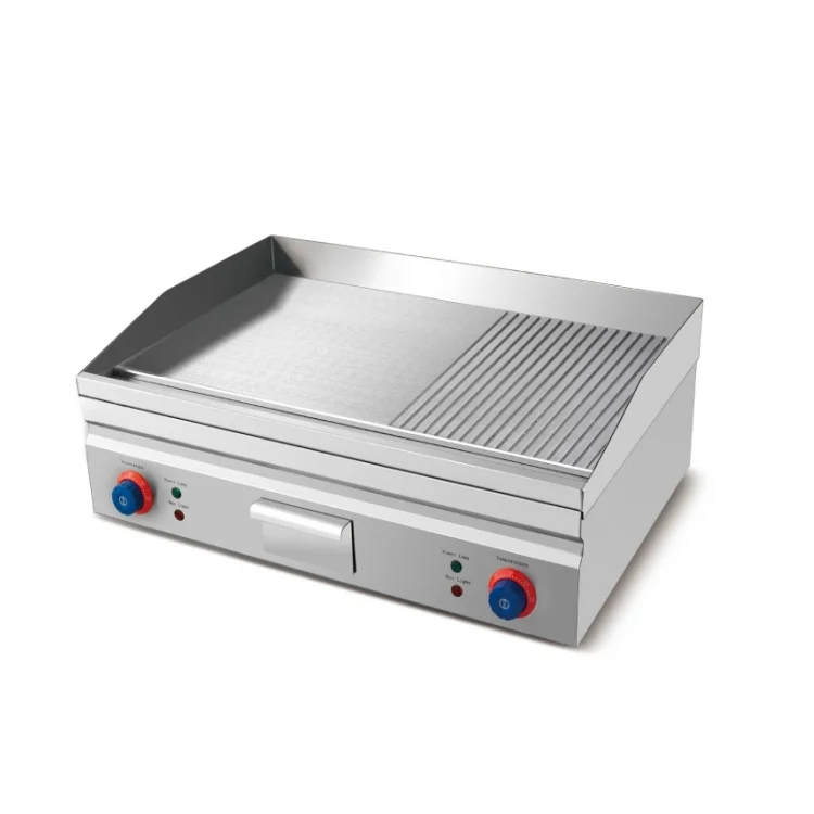 Hot Sale High Productivity Electric Counter Top Griddle 2/3 Flat 1/3 Grooved