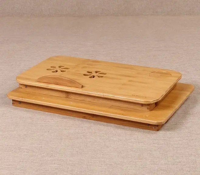 Factory Wholesale Foldable Adjustable Laptop Lap Desk Notebook Computer Holder Stand Folding Bamboo Laptop Table Tray For Bed