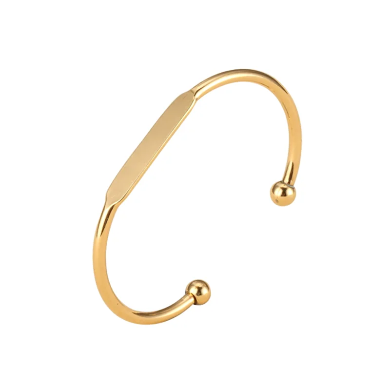 2020 Wholesale Cheap Price Personalized Stainless Steel Ball  Blank Bangle Bracelet Stainless Steel Jewelry for Women