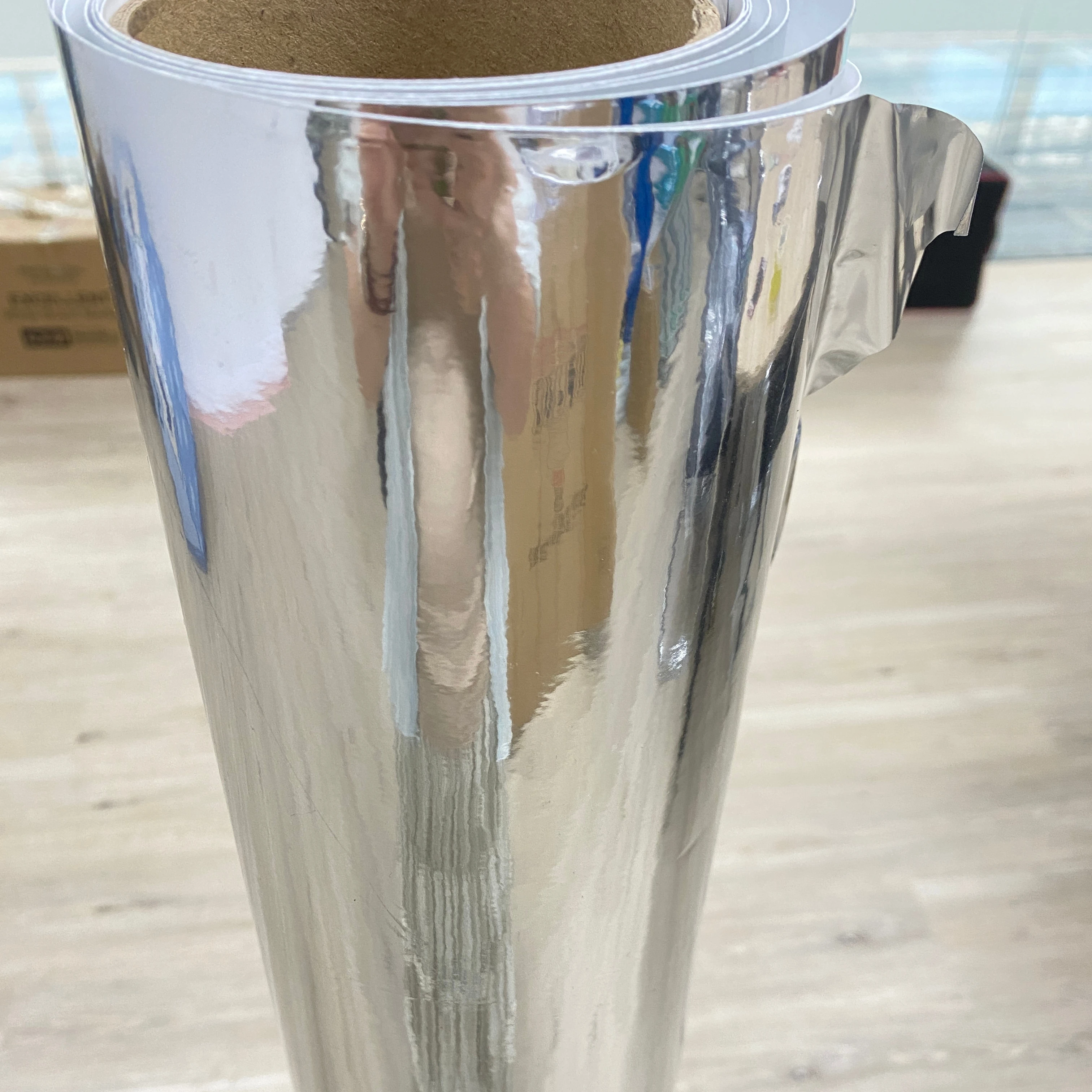 Self-Adhesive Vinyl Chrome Vinyl Metallized Tint Film Air Bubble Free