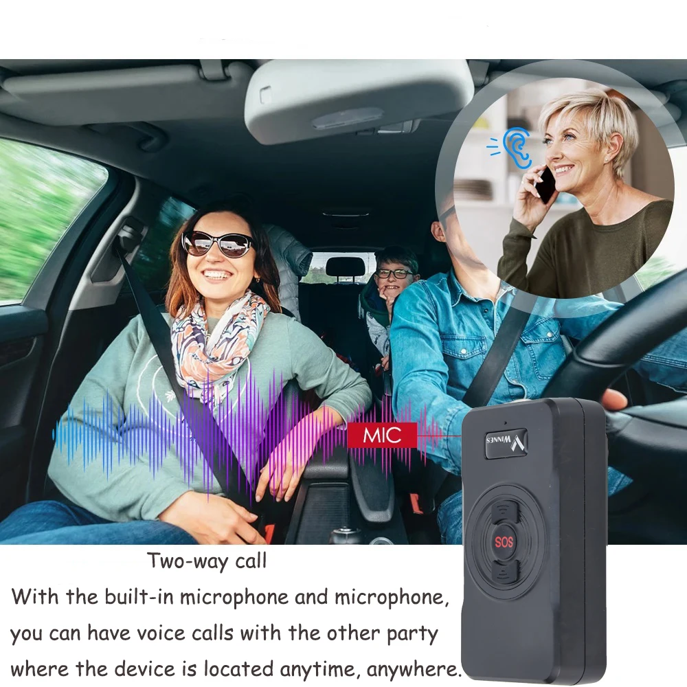 WINNES TKS2 S2 SOS GPS Tracker 5000MAH Two Way Communication Free PC & APP Online Realtime Tracking For Vehicles Car Truck