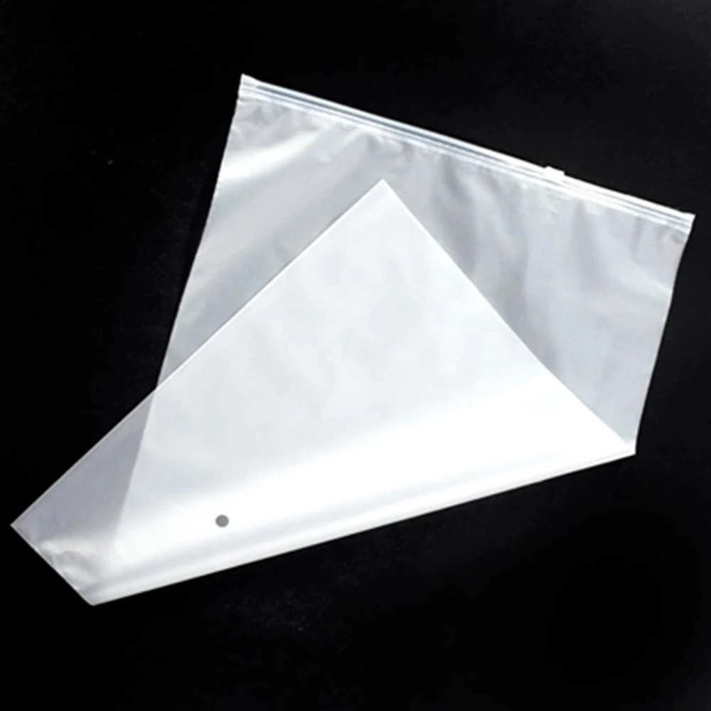 CPE Frosted Clear Plastic Clothing Bags Custom Logo Printing Zip Lock Package Swimwear Zipper Packaging Bags